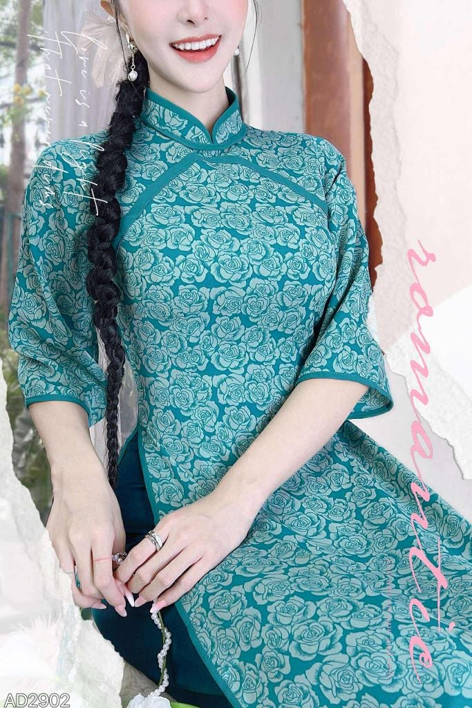 Áo Dài Hoa Sương Rồng AD2902 (áo lẻ)