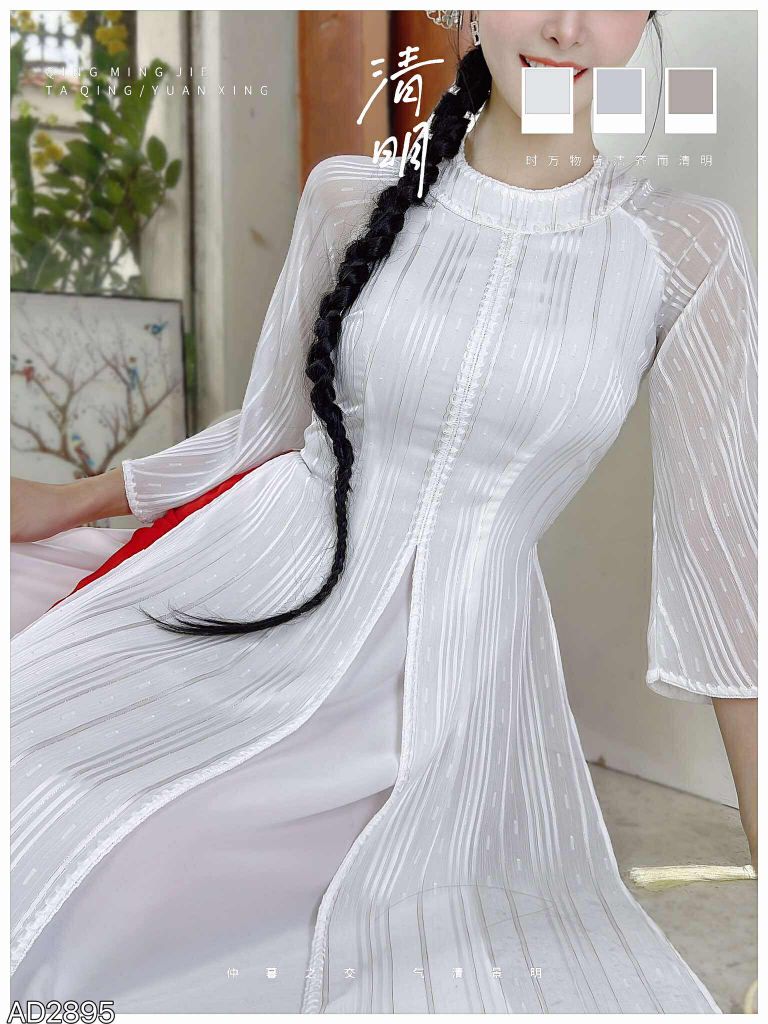 Áo Dài 4 Tà Cổ Donut AD9003.2895 (áo lẻ)