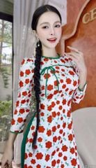 Áo Dài Cổ Tít Bòn Bon AD2776 (áo lẻ)