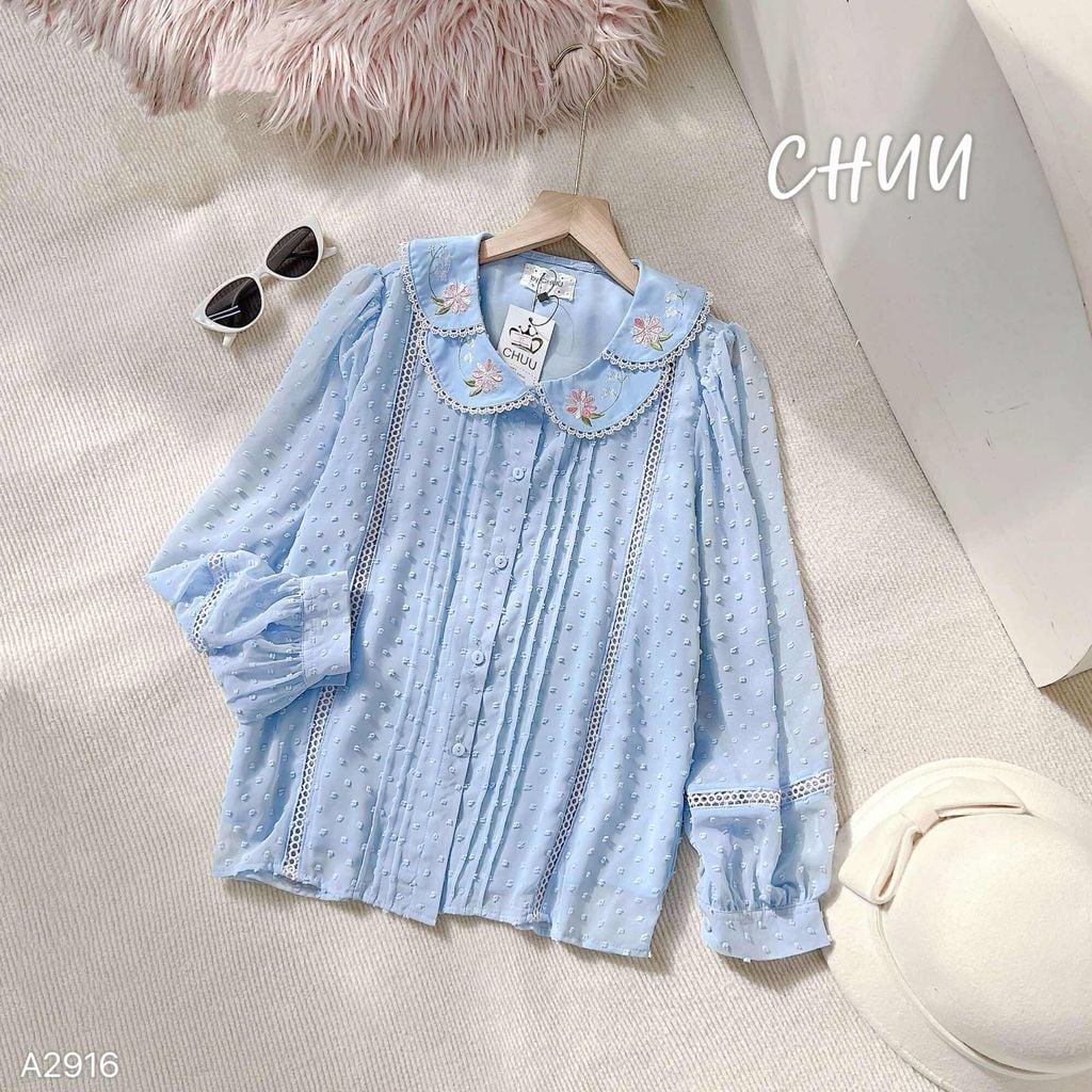 Áo Sơ Mi Hoa Cúc Hồng A2916