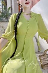 Áo Dài 4T Hoa Hồng Xoay+PK AD2860 (áo lẻ)