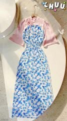 Áo Dài Cổ Xéo Hàn+PK AD2848 (áo lẻ)