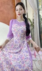 Áo Dài Giọt Sương Nút Bọc AD2909 (áo lẻ)