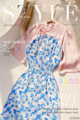 Áo Dài Cổ Xéo Hàn+PK AD2848 (áo lẻ)