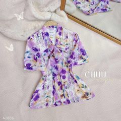 Áo Nơ Ren Đuôi Công A2886