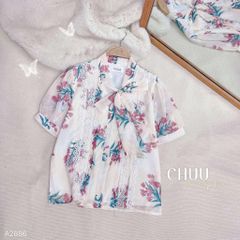 Áo Nơ Ren Đuôi Công A2886