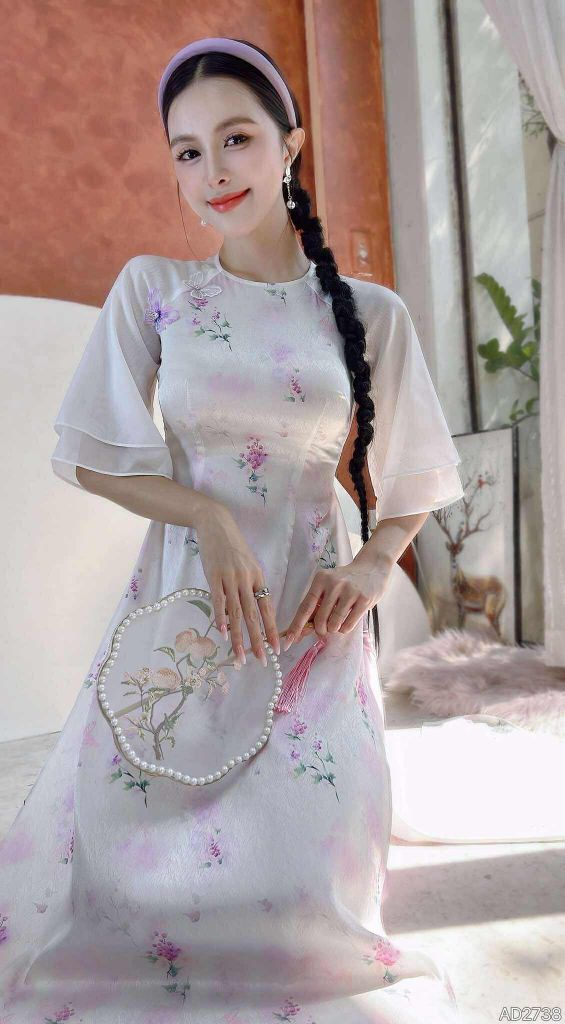 Áo Dài Bướm Đổi Màu AD9002.2738 (áo lẻ)