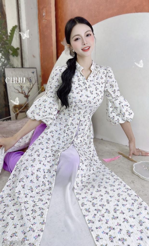 Áo Dài 3 Tà Đèn Hội An AD2885 (áo lẻ)