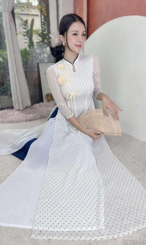 Áo Dài 4 Tà Cành Hồng Sương AD2944 (áo lẻ)