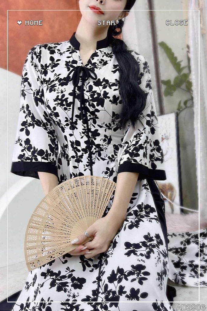 Áo Dài Bách Hoa+PK AD2906 (áo lẻ)