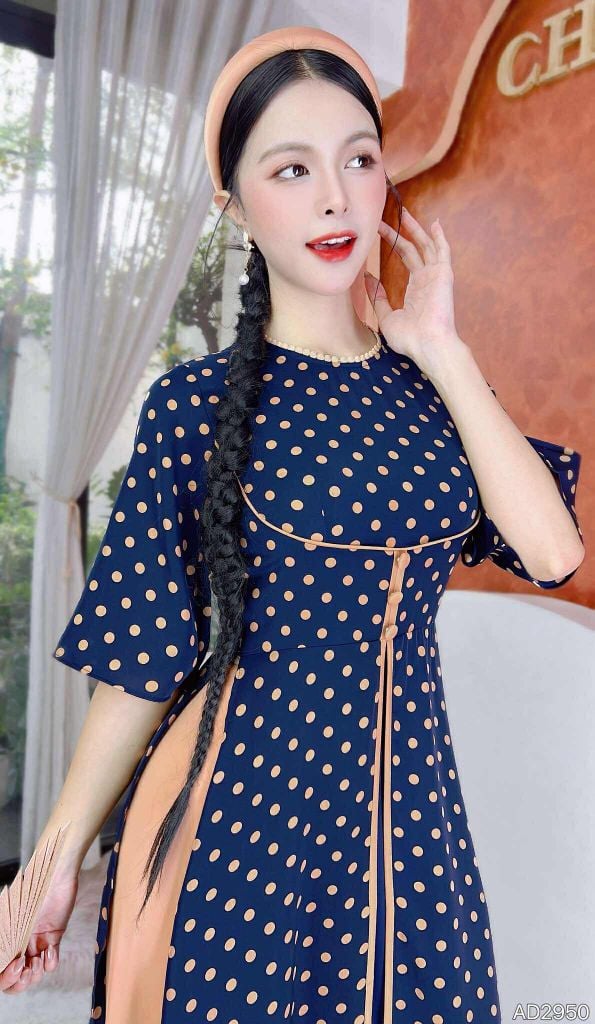 Áo Dài 3 Tà Ly Trà Sữa AD2950 (áo lẻ)