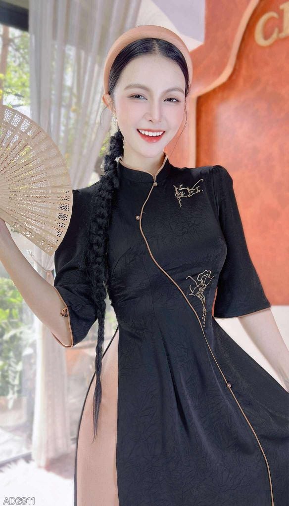 Áo Dài Hoa Ly Mùa Hạ AD2911 (áo lẻ)