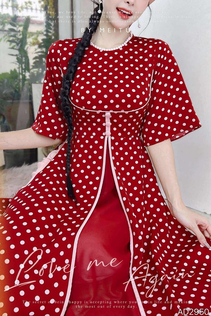 Áo Dài 3 Tà Ly Trà Sữa AD2950 (áo lẻ)