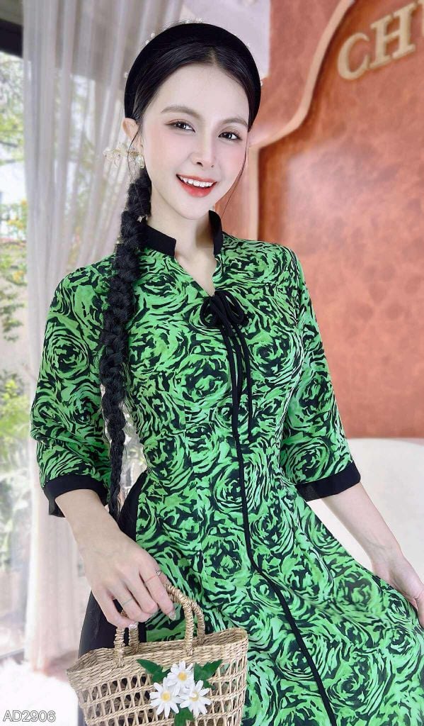 Áo Dài Bách Hoa+PK AD2906 (áo lẻ)