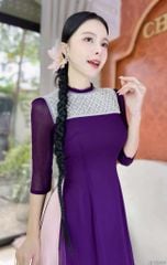 Áo Dài 4 Tà Hạt Đậu Ngọc AD9003.2846 (áo lẻ)