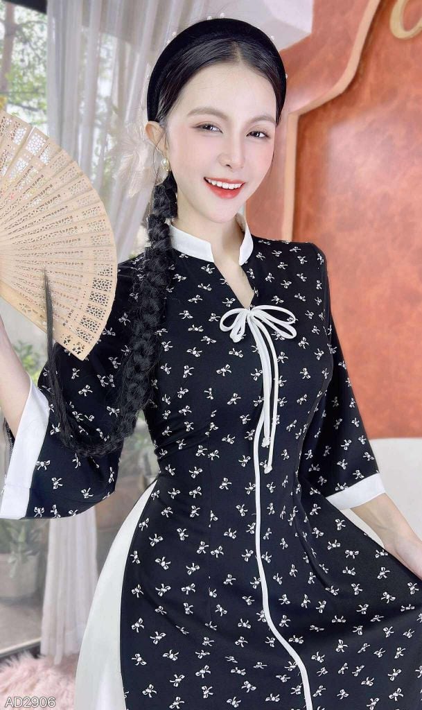 Áo Dài Bách Hoa+PK AD2906 (áo lẻ)