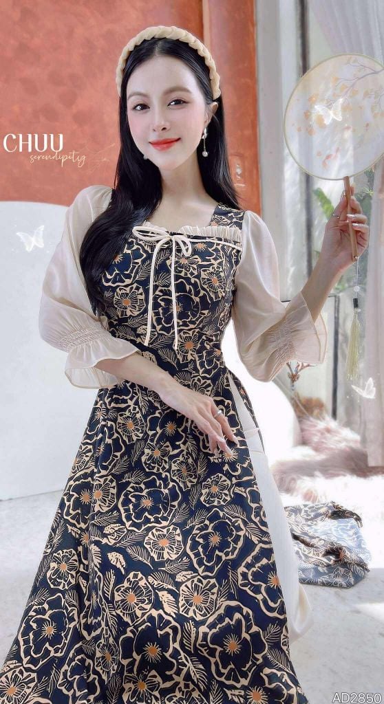 Áo Dài Đình Cổ Tích AD9002.2850 (áo lẻ)