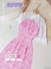 Áo Dài Cổ Xéo Hàn+PK AD2848 (áo lẻ)