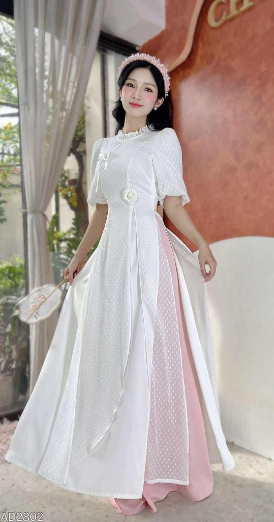 Áo Dài 4 Tà Đàn Bầu AD2802 (Áo lẻ)