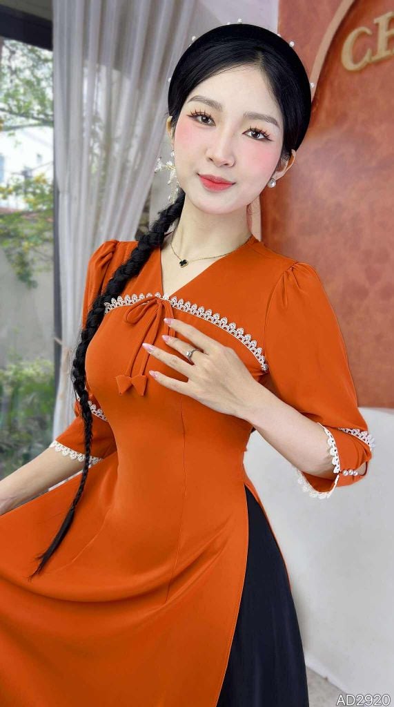 Áo Dài Mai Chim Công+PK AD2920 (áo lẻ)