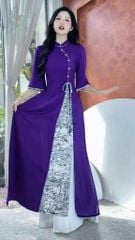 Áo Dài 2 Tà+ Phong Đình Kèm Phụ Kiện AD9003.2922 (áo lẻ)