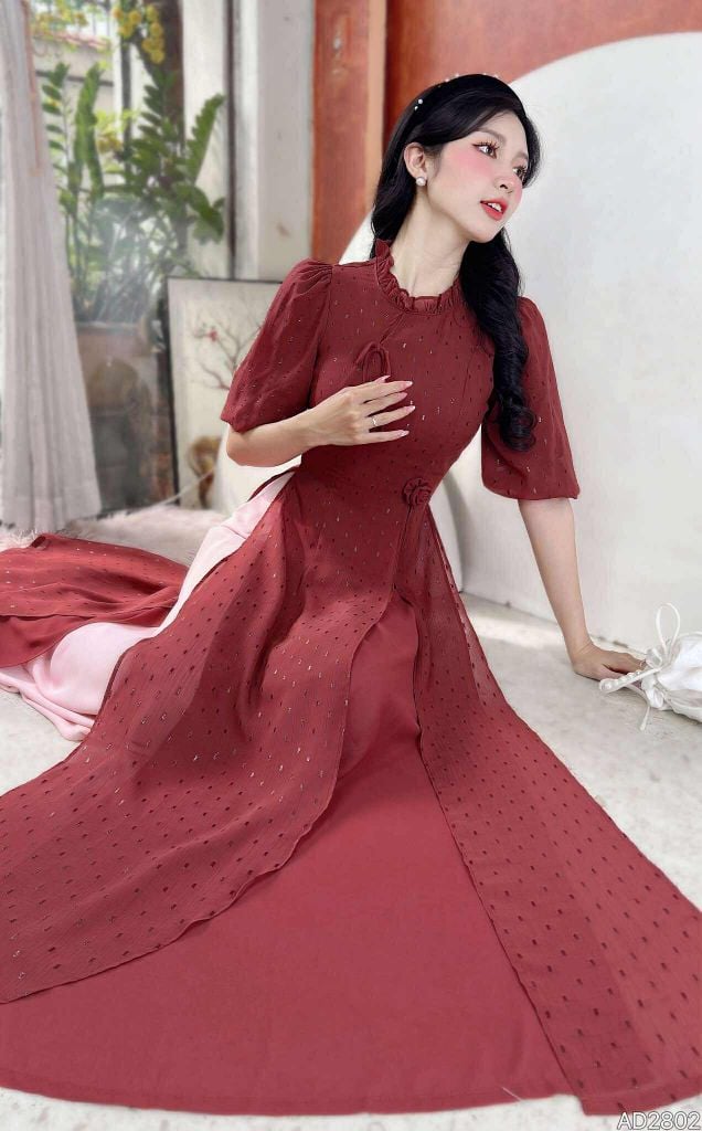 Áo Dài 4 Tà Đàn Bầu AD2802 (Áo lẻ)