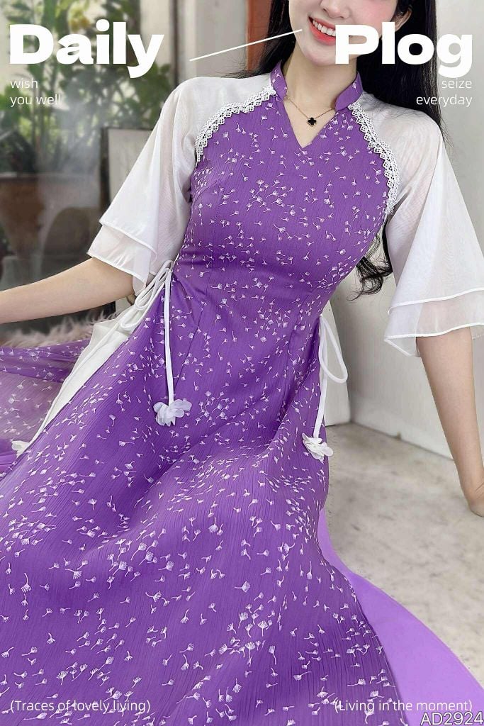 Áo Dài 4T Hoa Dạ Nguyệt AD2924 (áo lẻ)