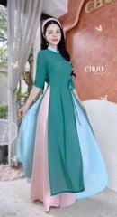 Áo Dài Chiffon 4T Ngọc Đôi 130cm AD1575 (áo lẻ)