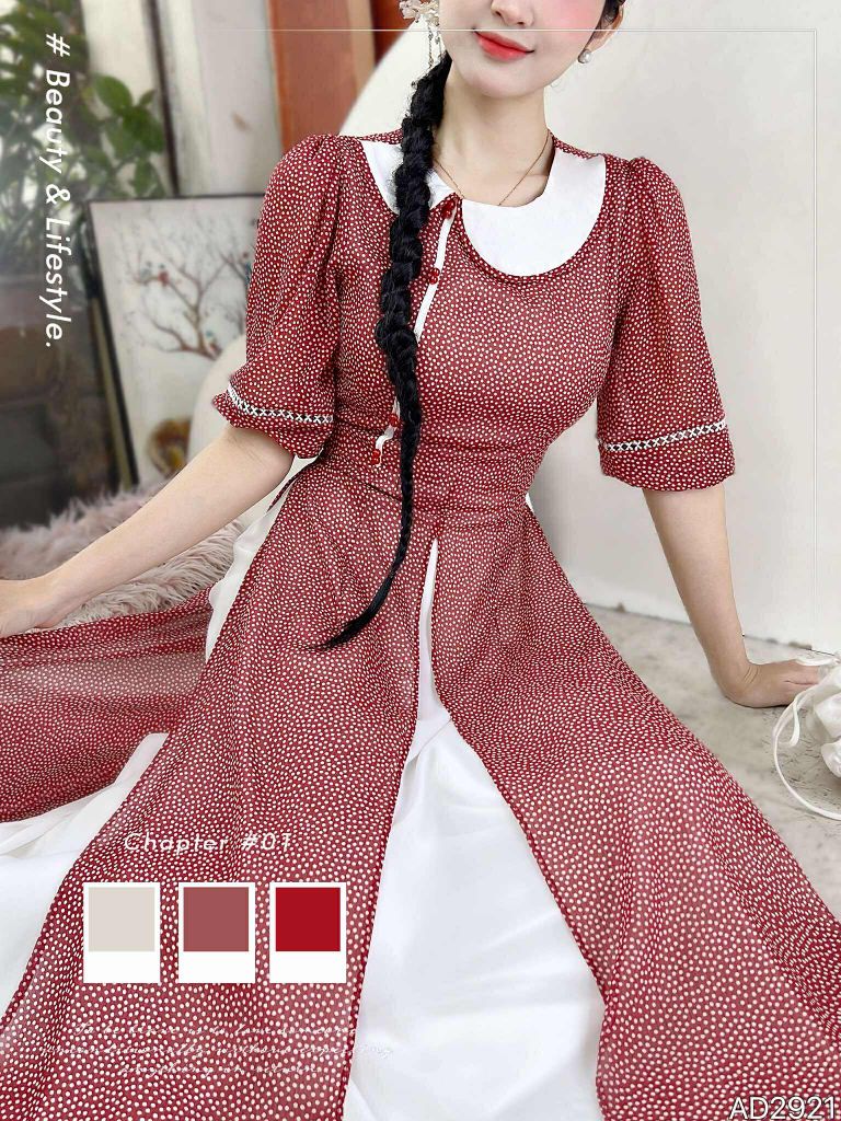 Áo Dài 4T Bi Bánh Gạo AD2921 (áo lẻ)