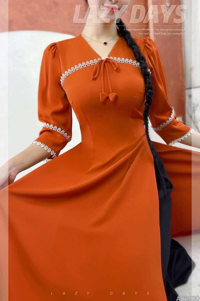 Áo Dài Mai Chim Công+PK AD2920 (áo lẻ)