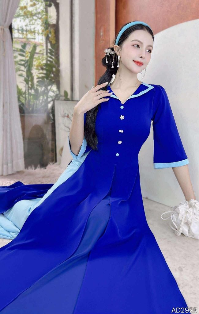 Áo Dài 3 Tà Phấn Bảng AD9003.2928 (áo lẻ)