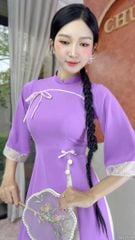 Áo Dài 2 Tà+ Cheri Quế Kèm Phụ Kiện AD9003.2849 (áo lẻ)