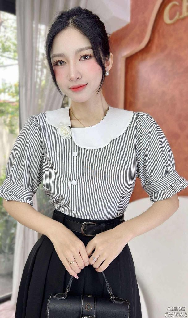 Áo Sọc Tăm Lệch TN A2826