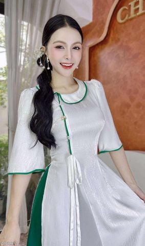 Áo Dài Gấm Cá Gỗ AD2931 (áo lẻ)