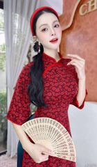Áo Dài Hoa Sương Rồng AD9002.2902 (áo lẻ)