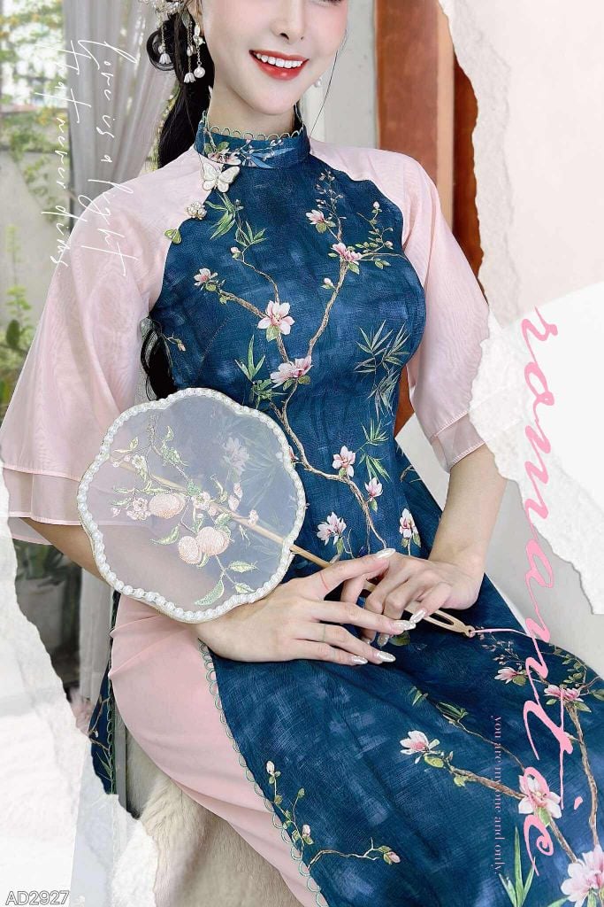 Áo Dài Đường Qua Núi AD9002.2927 (áo lẻ)