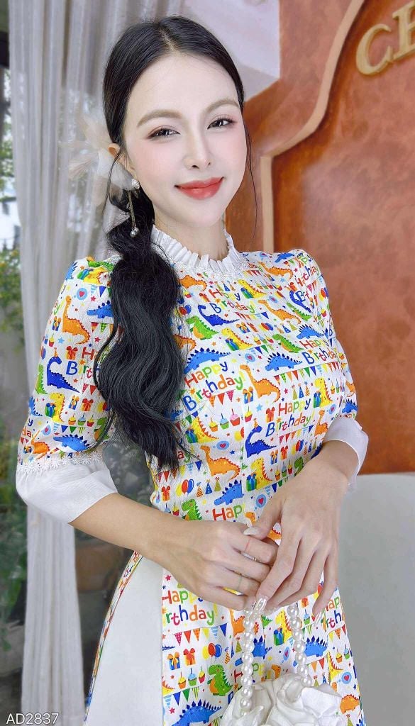 Áo Dài Vòng Nguyệt Quế AD2837 (áo lẻ)