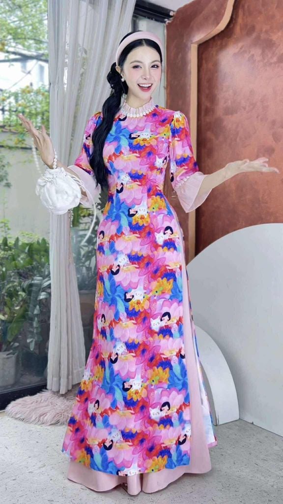 Áo Dài Vòng Nguyệt Quế AD2837 (áo lẻ)