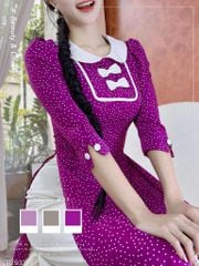 Áo Dài Cổ Sen 2 Nơ Lụa AD9002.2937 (áo lẻ)