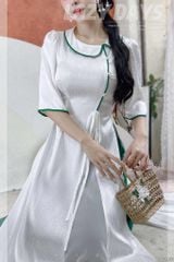 Áo Dài Gấm Cá Gỗ AD2931 (áo lẻ)
