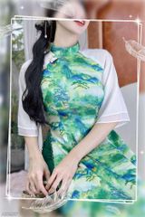 Áo Dài Đường Qua Núi AD9002.2927 (áo lẻ)