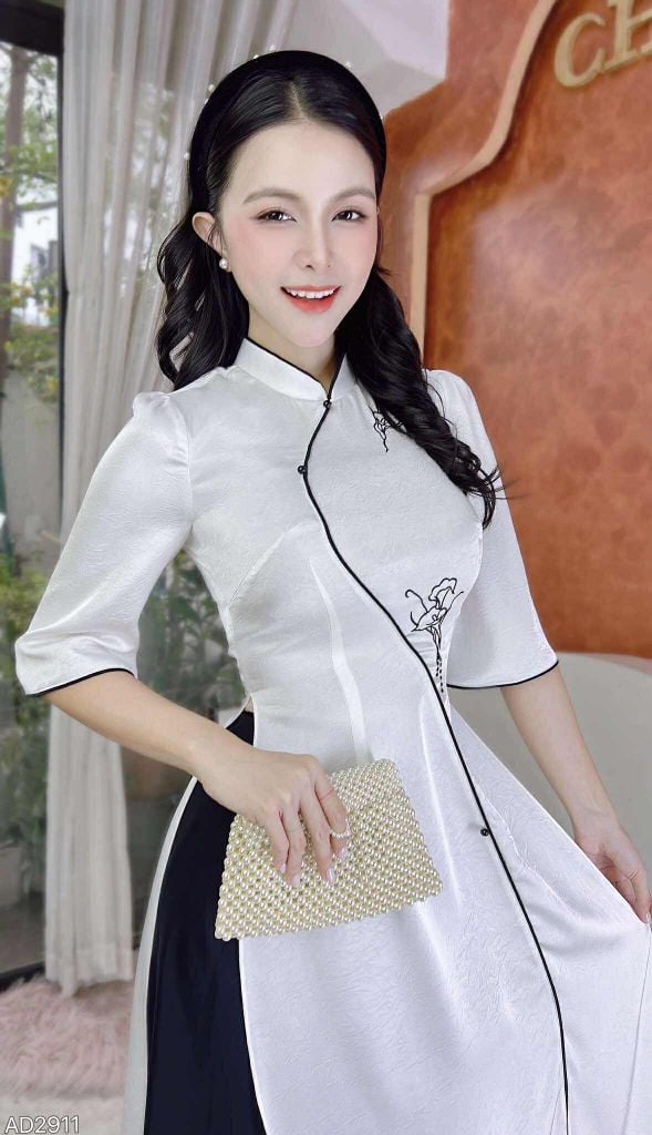Áo Dài Hoa Ly Mùa Hạ AD2911 (áo lẻ)