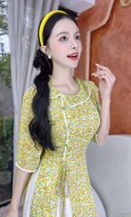 Áo Dài 4 Tà Lục Lạc Châu AD9003.2930 (áo lẻ)