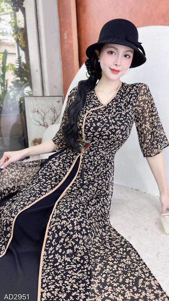 Áo Dài 4 Tà Chiếc Quạt Tiên AD2951 (áo lẻ)