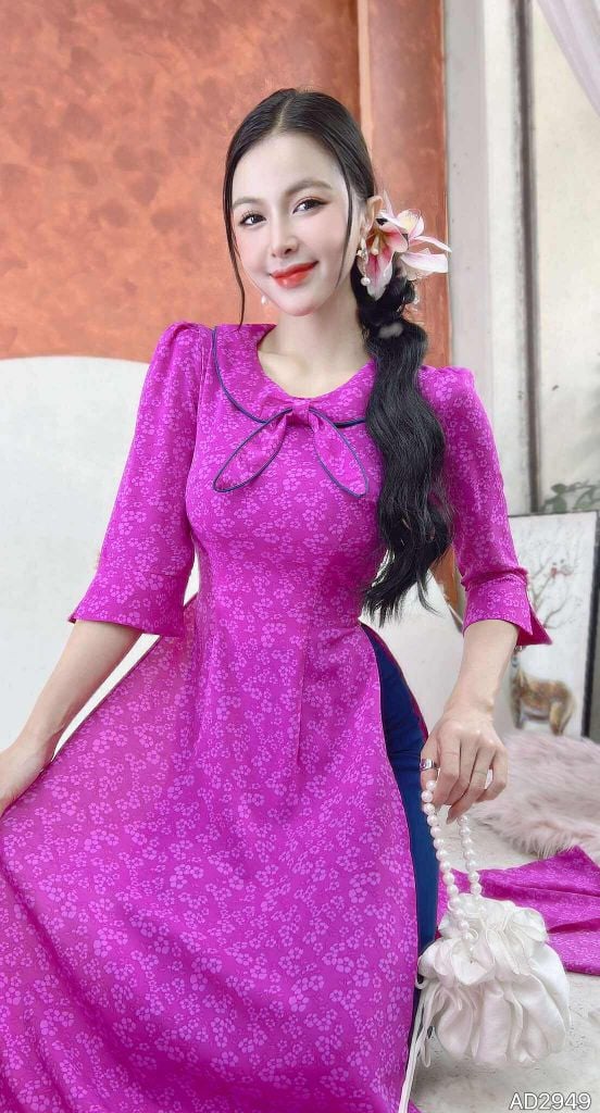 Áo Dài Nơ 2 Kiểu AD2949 (áo lẻ)