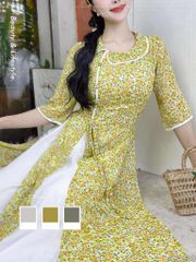 Áo Dài 4 Tà Lục Lạc Châu AD9003.2930 (áo lẻ)