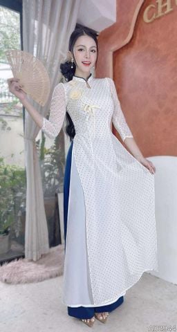 Áo Dài 4 Tà Cành Hồng Sương AD2944 (áo lẻ)