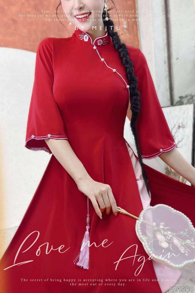 Áo Dài Bông Mai White AD9001.1500 (áo lẻ)