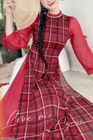 Áo Dài 4 Tà Caro BBR AD2960 (áo lẻ)