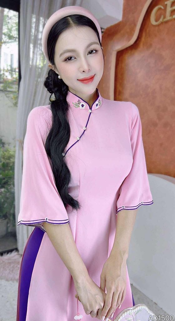 Áo Dài Bông Mai White AD9001.1500 (áo lẻ)